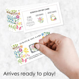 Big Dot of Happiness Bridal Shower Game Cards - Premium Floral Wedding Party Scratch Off Activity Set, 22 Cards with 2 Winners, Wildflower