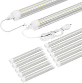 10 Pack 5FT LED Shop Lights 45W 6750LM 6500K Daylight Linkable Garage Workshop Lighting
