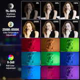 2 Pack K60 RGB LED Video Light Sticks Handheld 360 RGB Tube Light Wand with App Control