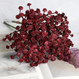 Babys Breath Artificial Flowers Bulk 18Pcs Maroon/Burgundy Fake Gypsophila Real Touch Flowers For Wedding Arches Bouquets Table Centerpieces Floral Arrangements Party Decor