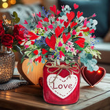 Valentine'S Day 3D Pop-Up Card - 13-Inch Floral Heart Design, Includes Blank Note & Envelope, Gift For Women, Men, Kids & All Loved Ones