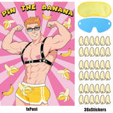 Bachelorette Party Games Pin The Banana On The Hunk Game Funny Bachelorette Party Games With 36 Stickers For Adult Bridal Shower Engagement Bachelorette Party Game Supplies