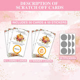 Thanksgiving Day Scratch Off Game Cards - Pumpkin & Turkey Design Fall Harvest Party Game - Halloween/Autumn Themed Party Activities & Supplies Decorations - 50 Pack(08)