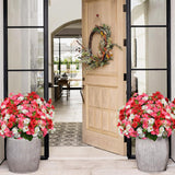 Artificial Flowers For Outdoors 6 Bundles Uv Resistant Silk Flowers For Outside, Real Touch Faux Hibiscus Bouquets Tropical Faux Plants Fake Flowers For Outside Planter Front Porch Yard Home Decor