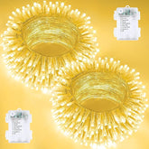 2 Pack 66FT Battery Operated LED String Lights 200 LED Waterproof Fairy Twinkle Lights