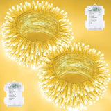 2 Pack 66FT Battery Operated LED String Lights 200 LED Waterproof Fairy Twinkle Lights