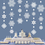 Frozen Snowflake Garland Transparent White Large Snow Streamers For Frozen Birthday Baby Shower Christmas Party, Winter Wonderland White Snowflake Banner For Christmas New Year Decoration