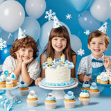 Penguin Cake Decorations Seal Cake Topper Arctic Cupcake Topper Polar Animal Figurines Mini Penguin Themed Cake Toppers Blue White Silver Ball Toppers For Birthday Winter Christmas Party