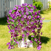 Artificial Flowers For Outdoors Faux Plants For Spring Summer Decoration,6 Bundles Uv Resistant Realistic Silk Hanging Flowers Indoor Garden Porch Patio Balcony Yard Farmhouse?Purple?