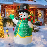 6Ft Christmas Inflatable Outdoor Decoration, Snowman In Vest, Navidad Blow Up Yard Decor With Built-In Led Light For Law