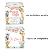 Diaper Raffle Tickets For Baby Shower, Jungle Animal Themed Baby Shower Card Box And Advice Card, Party Favors Decorations Supplies Game Cards, 1 Card Collection Box & 50 Cards Per Pack?Bb002 Hezi?