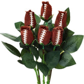 6 Pcs Sports Party Favors Cheer Gifts Artificial Football Soccer Basketball Baseball Flowers For Birthday Game Day Tailgate Wedding Party Decorations (Football Color,Normal)