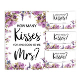 How Many Kisses For The Soon To Be Mrs Floral White Bridal Shower Game 1 Sign + 30 Cards