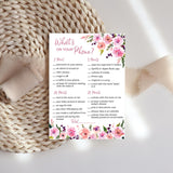 Pink Floral Baby Shower Games — What'S On Your Phone Baby Shower Game — Pack Of 25, Pink Flowers Garden Shower Activity, Couples Co-Ed Shower Baby Sprinkle Sip And See Birthday G140-Phn
