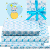 Baby Shower Wrapping Paper Boy, It'S A Boy Baby Boy Feet Blue White Stripes Wrapping Paper 20 X 28 Inches For Boys Birthday Present Gender Reveal Theme Baby Shower Party Kindergarten Newborn