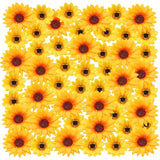 50Pcs Artificial Sunflowers Flowers Yellow Fake Silk Sunflower Heads Decorations For Graduation Cap Home Tables Wedding Baby Shower Diy Craft Party Decor