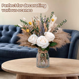 Faux Flower Arrangement With Vase, Center Pieces Decoration For Table, Pampas Grass Floral Décor, Thanksgiving & Christmas Coffee Table Decorations, Artificial Flowers In Vase, Centro De Mesa