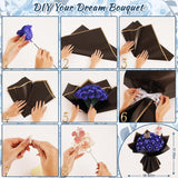 Glitter Roses Bouquet, 25 Artificial Flowers Glowing, Diy Fake Glitter Flowers Bouquet With Stem For Wedding Bouquets Anniversary Engagement Valentine'S Day Birthday (Blue)