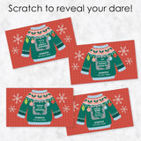 Big Dot of Happiness Colorful Christmas Sweaters - Ugly Sweater Holiday Party Game Scratch Off Dare Cards - 22 Count