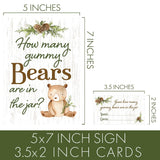 Guess How Many Gummy Bears Woodland Baby Shower Game (Sign With Cards)