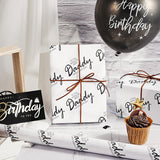 Birthday Wrapping Paper For Dad - Mini Roll - 17 Inch X 16.5 Feet - To The Worlds Best Daddy Happy Birthday Design Perfect For Bday, Party, Holiday
