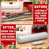 2 Pcs Christmas Wrapping Paper Storage Bags 40 Inch Snowflake Gift Wrapping Paper Organizer Storage Containers For Crafts Poster Tools, Christmas Wrap Holder, 600D Oxford