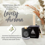 Jasmine Sandalwood Aromatherapy Candle, Earthy Scented Jar Candle, 7.6 Oz, 50 Hour Burn Time