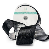 Black Velvet With Silver Metallic Backing Wired Ribbon 2.5 Inch X 10 Yards For Christmas Tree Topper Home Decoration Wreath Gift Wrapping Diy Craft