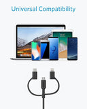 3 in 1 Charging Cable 3FT Lightning USB C Micro USB Fast Charger Cord for iPhone iPad Samsung Android