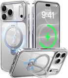 Silver iPhone 18 Pro and 17 Pro Case with 360 Spin Magnetic Stand