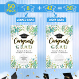 Graduation Games -50 Pack, Scratch Off Graduation Party Game, Green Leaf Congrats Grad Raffle Tickets, Grad Celebration, Graduation Party Games Ideas Activities Supplies, A02