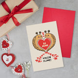 Funny Slug Pun Valentine’S Day Card For Man Women, Cute Slime Themed Valentines Card For Kid Friend Classmate Couple, Be Mine Valen Slime