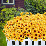 10 Bunches Sunflowers Artificial Flowers,Fake Mums Fall Daisy Plants For Outdoor Indoor Decoration,Uv Resistant Faux Plastic Fabric Greenery Plants Home Wedding Diy Garden Spring Summer Decor