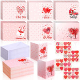 150 Sets Valentine'S Day Cards Bulk With Envelopes 16 Sheets Stickers 4 X 6'' Foldable Love Heart Blank Valentine Greeting Cards Pink For Women Adults Happy Valentines Gift Wedding Anniversary
