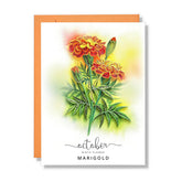 Marigold Quilling Card For October Birthday, Floral, 5In X 7In