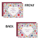 Floral Mother’S Day & Birthday Card For Mum | Elegant Wildflower Design | Includes Burgundy Envelope | Blank Inside For Personal Message | Perfect For Mum, Grandma, Or Any Special Woman (Heart Mother'S Day)