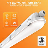 6 Pack 4FT Vapor Tight LED Lights 60W 7800LM 5000K IP65 Waterproof Dimmable Fixtures