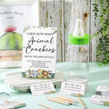 122 Pcs Woodland Safari Baby Shower Games Guess How Many Crackers Sign 100 Guessing Cards Milk Bottle 20 Pencils For Animal Jungle Theme Baby Shower Gender Reveal Party Decor(Animal)