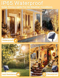 2 Pack Solar String Lights Outdoor 80FT 200 LED Warm White Copper Wire Fairy Lights Waterproof with 8 Modes for Garden Tree Patio Wedding Christmas Decor