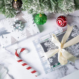Christmas Wrapping Paper Mini Roll, Silver Metallic Foil Paper - Tree/Snowflake/Plaid Design For Gift Wrap, Arts Crafts - 17 X 120 Inches - 3 Rolls (42.5 Sq.Ft.Ttl.)