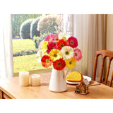 15 Inch Artificial Gerbera Daisy Bouquet - 15 Pieces, Fake Mums Flowers For Wedding Party Home Kitchen Decor