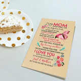 Heartfelt Birthday Card For Mom, Poem Mother Birthday Card From Daughter, To Me You Are The World...