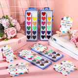 24 Pack Valentines Day Watercolor Paint Sets Gifts Washable Watercolor Paintings With Card And 20 Meters Red Rope For Art Gifts Exchange Bulk