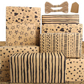 Kraft Wrapping Paper Set With Tags & String - Brown Kraft Wrapping Paper Gift Wrap For Present - Birthday Paper Wrap For Women, Men, Boys & Kids (6 Sheets, 28"Lx20"W Per Sheet)