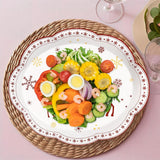 24 Pcs Merry Christmas Oval Paper Plates 10 X 12 Inches Red Christmas Disposable Dinnerware Holiday Party Supplies Decor