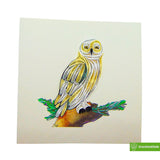 Snowy Owl, Quilling Card 3D,Unique Dedicated Handmade, Design Greeting Card For Birthday, Valentine'S Day, Mothers Day, Spring, Fathers Day, Graduation, Wedding, Anniversary, All Occasion,6"X6"