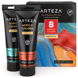 Metallic Acrylic Paint, Set Of 8 Classic Elements Colors 4.06Oz Tubes, Rich Pigments, Non Fading, Paints For Artists & Hobby Painters, Art Supplies For Canvas Painting & Crafts