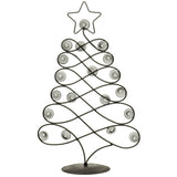 17.5" H Decorative Tabletop Display Christmas Tree Card & Photo Holder Rack In Black Finish
