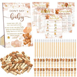 321 Pcs Brown Bear Baby Shower Games Decoration Set 5 Games Include Baby Shower Bingo Word Search Description The Price Guess Who For Gender Reveal Game Decoration Gift Sets Party Decor