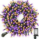 Halloween String Lights Outdoor Indoor Waterproof 300Led 105Ft Ul Certified With End-To-End Plug 8 Modes, Decoration Lights For Christmas Tree Patio Garden Wedding Party Orange Purple